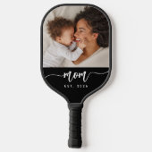 Moeder Gevestigde Script Typografie Foto Pickleball Paddle (Achterkant)