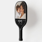 Moeder Gevestigde Script Typografie Foto Pickleball Paddle (Links)