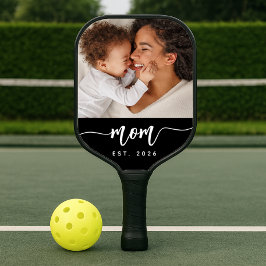 Moeder Gevestigde Script Typografie Foto Pickleball Paddle