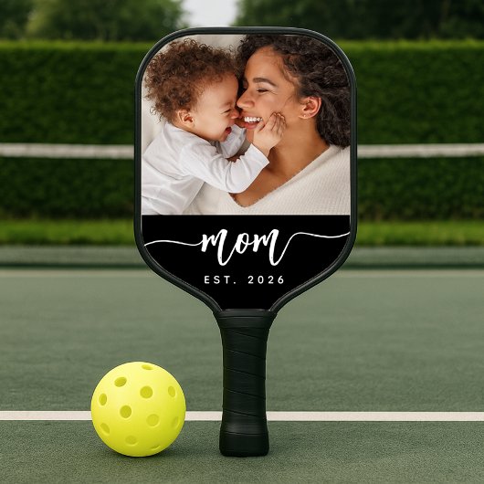 Moeder Gevestigde Script Typografie Foto Pickleball Paddle