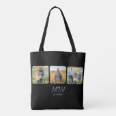 Moeder Gevestigde Script Zwart  3 Foto Boodschappe Tote Bag (Achterkant)