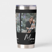 Moeder Gevestigde Script Zwart 3 Foto Geïsoleerde Drinkbeker (Achterkant)