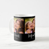 Moeder Gevestigde Script Zwart 3 Foto Koffiemok (Voorkant links)