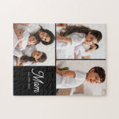 Moeder Gevestigde Script Zwart 3 Foto Legpuzzel (Horizontaal)