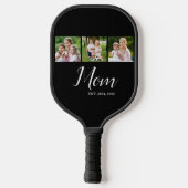 Moeder Gevestigde Script Zwart 3 Foto Pickleball Paddle (Achterkant)