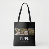 Moeder Gevestigde Script Zwart 3 Foto Tote Bag (Voorkant)