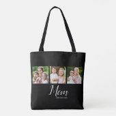 Moeder Gevestigde Script Zwart 3 Foto Tote Bag (Achterkant)