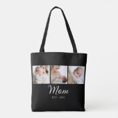 Moeder Gevestigde Script Zwart 3 Foto Tote Bag (Achterkant)