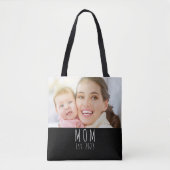 Moeder Gevestigde Script Zwart Foto Tote Bag (Voorkant)