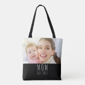 Moeder Gevestigde Script Zwart Foto Tote Bag (Achterkant)
