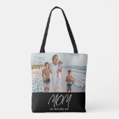 Moeder Gevestigde Script Zwarte Foto Boodschappent Tote Bag (Achterkant)