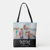Moeder Gevestigde Script Zwarte Foto Boodschappent Tote Bag (Achterkant)