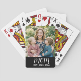 Moeder Gevestigde Script Zwarte Foto Pokerkaarten