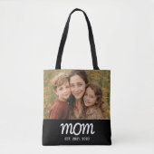 Moeder Gevestigde Script Zwarte Foto Tote Bag (Voorkant)