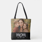 Moeder Gevestigde Script Zwarte Foto Tote Bag (Achterkant)