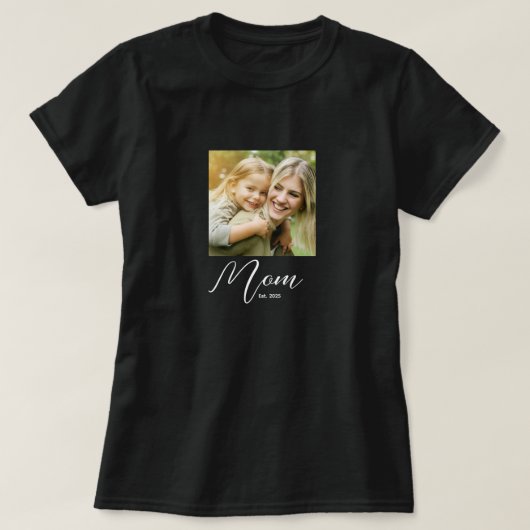 Moeder Gevestigde Scriptie Foto T-Shirt (Design voorkant)
