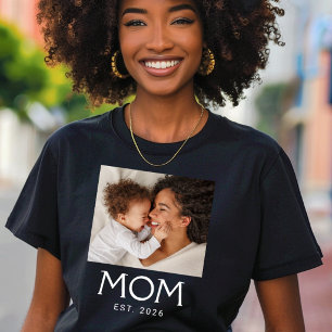 Moeder Gevestigde Typografie Foto T-shirt