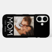 Moeder Gevestigde Typografie Foto Zwart Case-Mate iPhone Case (Achterkant (horizontaal))