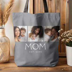 Moeder Gevestigde Typografie Grijs 3 Foto Tote Bag