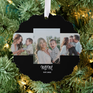 Moeder Geword, 3-Foto Ornament Kaart