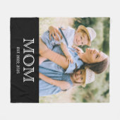 Moeder Geword Foto Zwart Fleece Deken (Voorkant (Horizontaal))