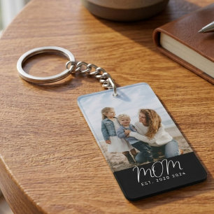 Moeder Geword Geschenk Modern Schrift Foto Cadeau Sleutelhanger