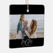 Moeder Gewordt Zwart Wit Script Foto Keramiek Keramisch Ornament (Rechts)