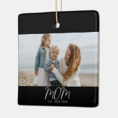 Moeder Gewordt Zwart Wit Script Foto Keramiek Keramisch Ornament (Links)