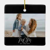 Moeder Gewordt Zwart Wit Script Foto Keramiek Keramisch Ornament (Achterkant)