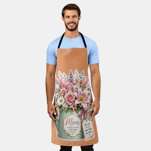 Moeder gietkan bloemboeket - Moederdag cadeau Schort (Gedragen)