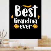 Moeder Gift Best Grandma Ever Poster (Keuken)