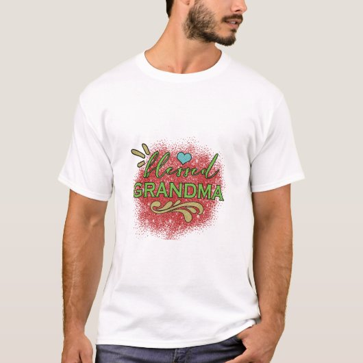 Moeder Gift Blessed Grandma T-shirt (Voorkant)