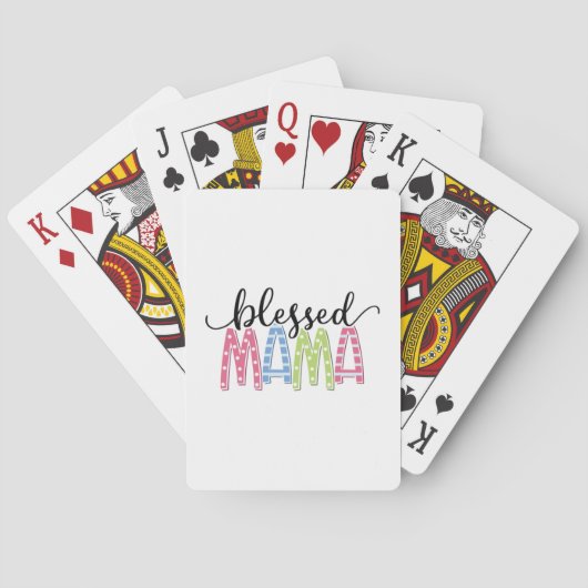 Moeder Gift Blessed Mama Pokerkaarten (Achterkant)