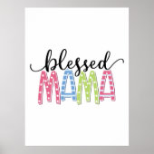 Moeder Gift Blessed Mama Poster (Voorkant)