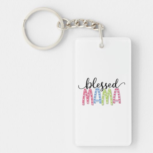 Moeder Gift Blessed Mama Sleutelhanger (Voorkant)