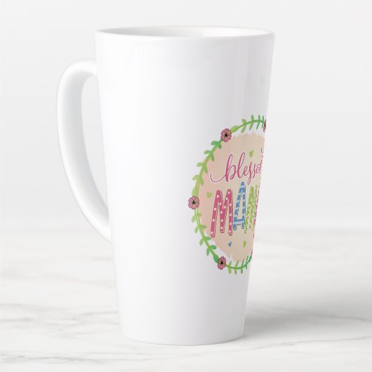 Moeder Gift Blessed Moeder Latte Mok (Linkerhoek)