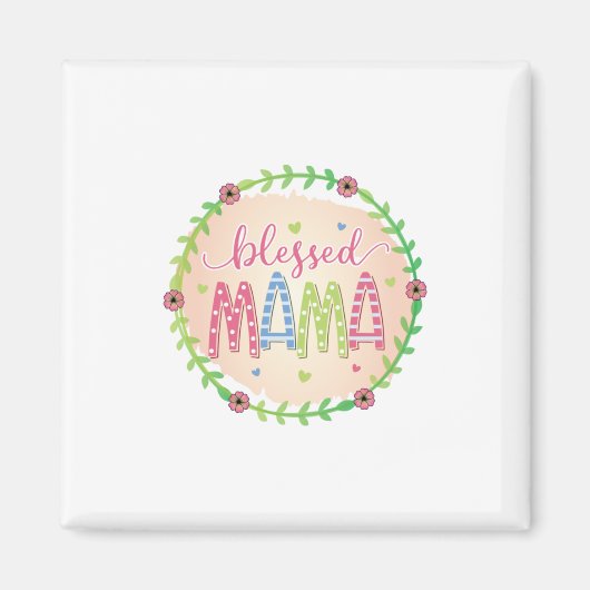 Moeder Gift Blessed Moeder Magneet (Voorkant)