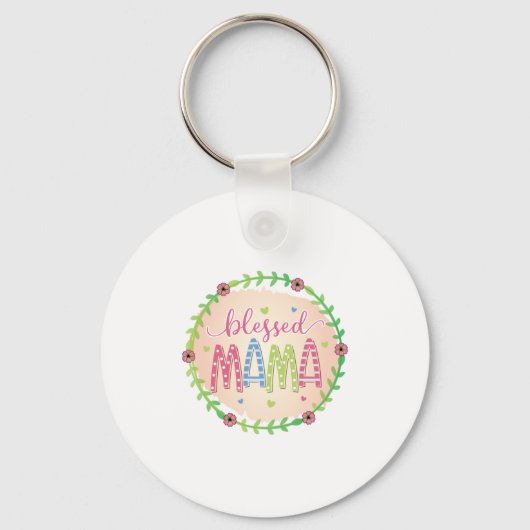 Moeder Gift Blessed Moeder Sleutelhanger (Voorkant)