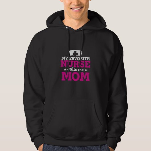 Moeder Gift favoriete verpleegster belt me mama Hoodie (Voorkant)