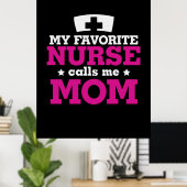 Moeder Gift favoriete verpleegster belt me mama Poster (Thuiskantoor)