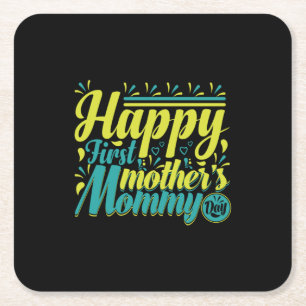 Moeder Gift Happy First Mama Day Kartonnen Onderzetters