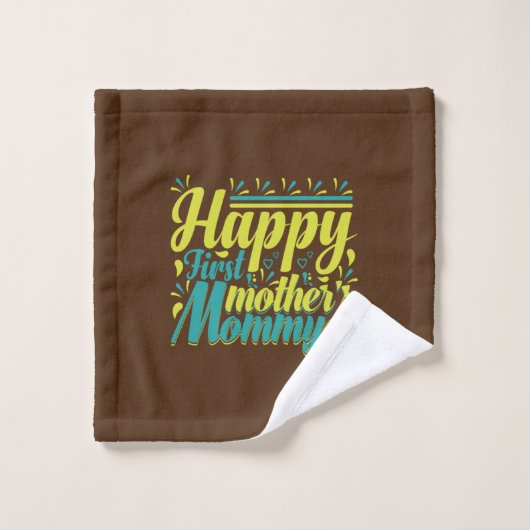 Moeder Gift Happy First Mama Day Washandje (Wasdoekje)