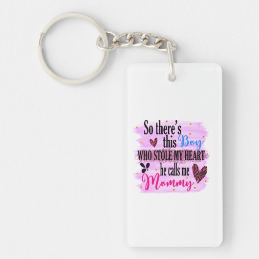 Moeder Gift Hij noemt me mama Sleutelhanger (Voorkant)