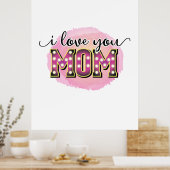 Moeder Gift Ik hou van je moeder Poster (Keuken)
