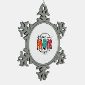 Moeder Gift Ik hou van je moeder Tin Sneeuwvlok Ornament (Links)