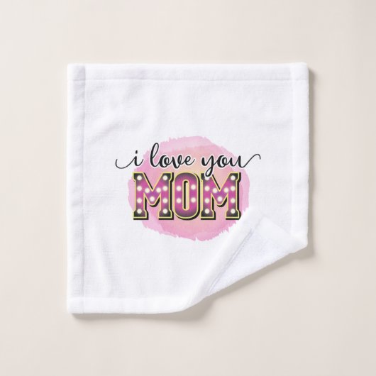 Moeder Gift Ik hou van je moeder Washandje (Wasdoekje)