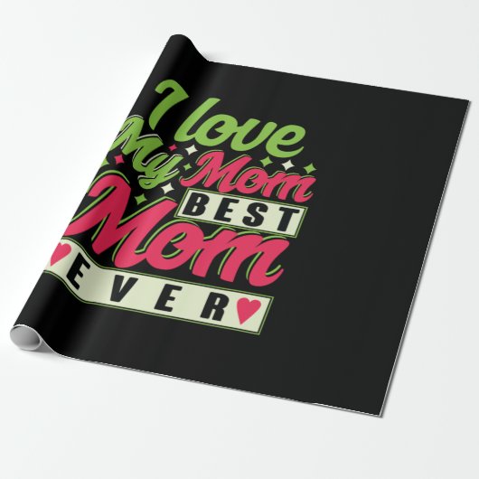 Moeder Gift Ik hou van mijn moeder Cadeaupapier (Uitgerold)