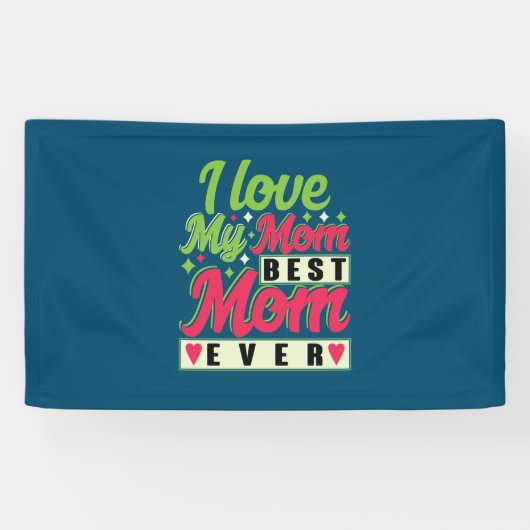 Moeder Gift Ik hou van mijn moeder Spandoek (Horizontaal)