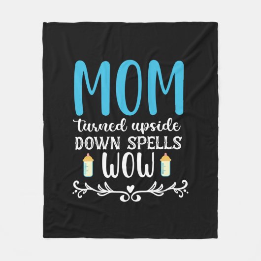 Moeder Gift Mam draaide zich om Wauw Fleece Deken (Voorkant)