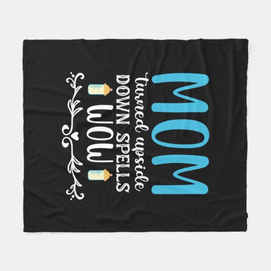 Moeder Gift Mam draaide zich om Wauw Fleece Deken (Voorkant (Horizontaal))